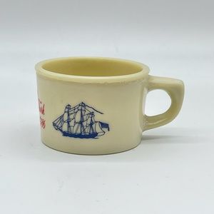VTG Shulton Ivory Milk Glass Old Spice Shaving Mug Ship Grand Turk Salem 1786